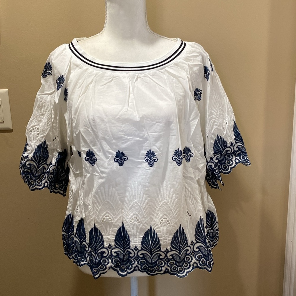 Women's Off the Shoulder Strapless Print White Crop Tops Blouse Shirt